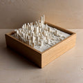 3D city map of Chicago in a wooden frame, minimalist wall decor