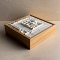 3D map of El Escorial in a wooden frame, architectural city model decor