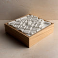3D city map of San Sebastian in white, framed in wood, decorative art piece