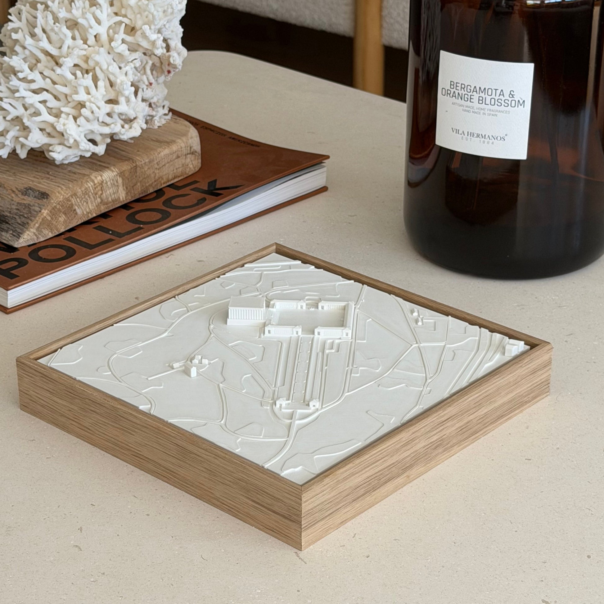 Mapa 3D de Ankara, Anıtkabir, enmarcado en roble macizo