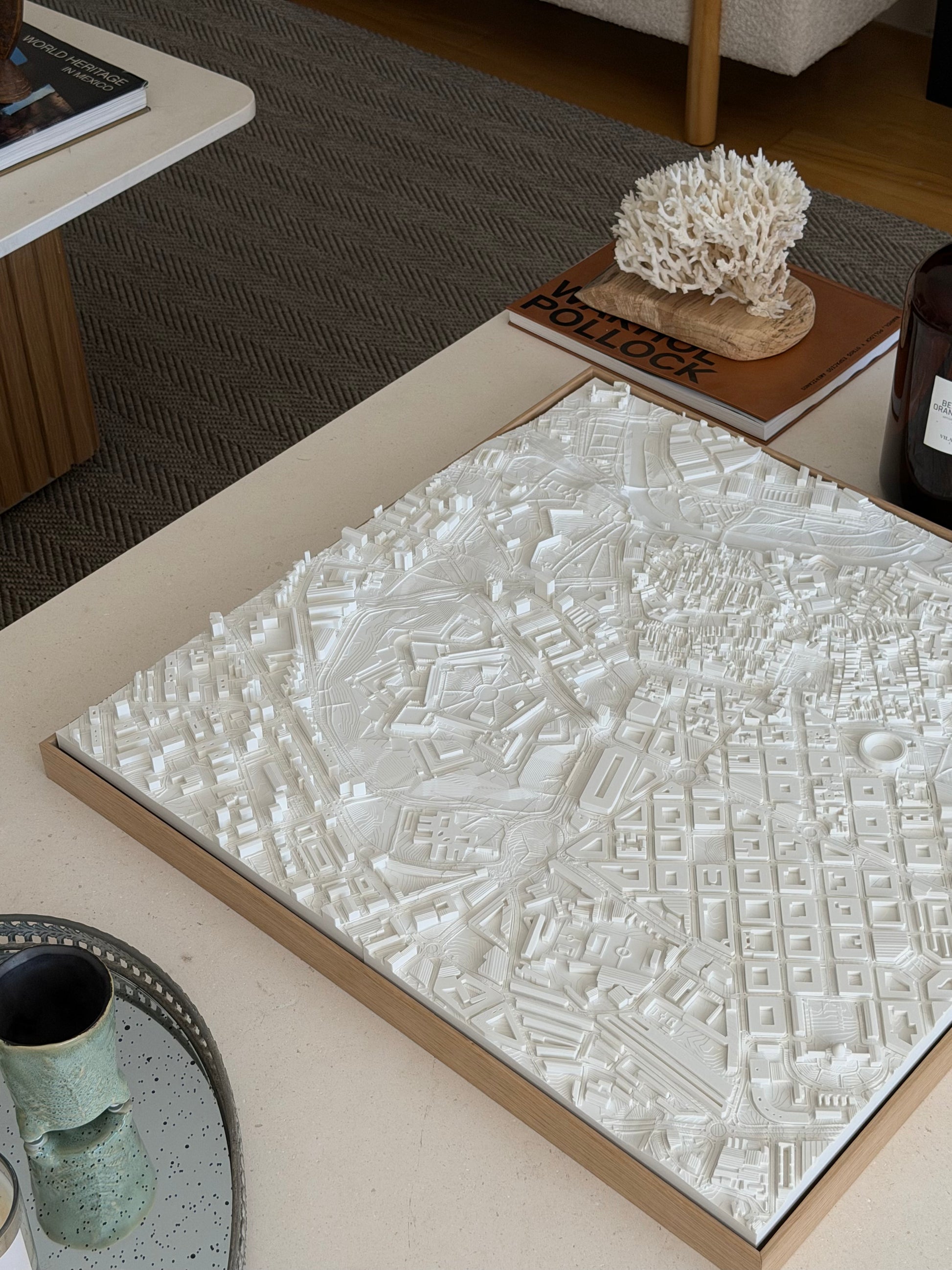 Mapa 3D de Pamplona, formato King, detalle del casco antiguo